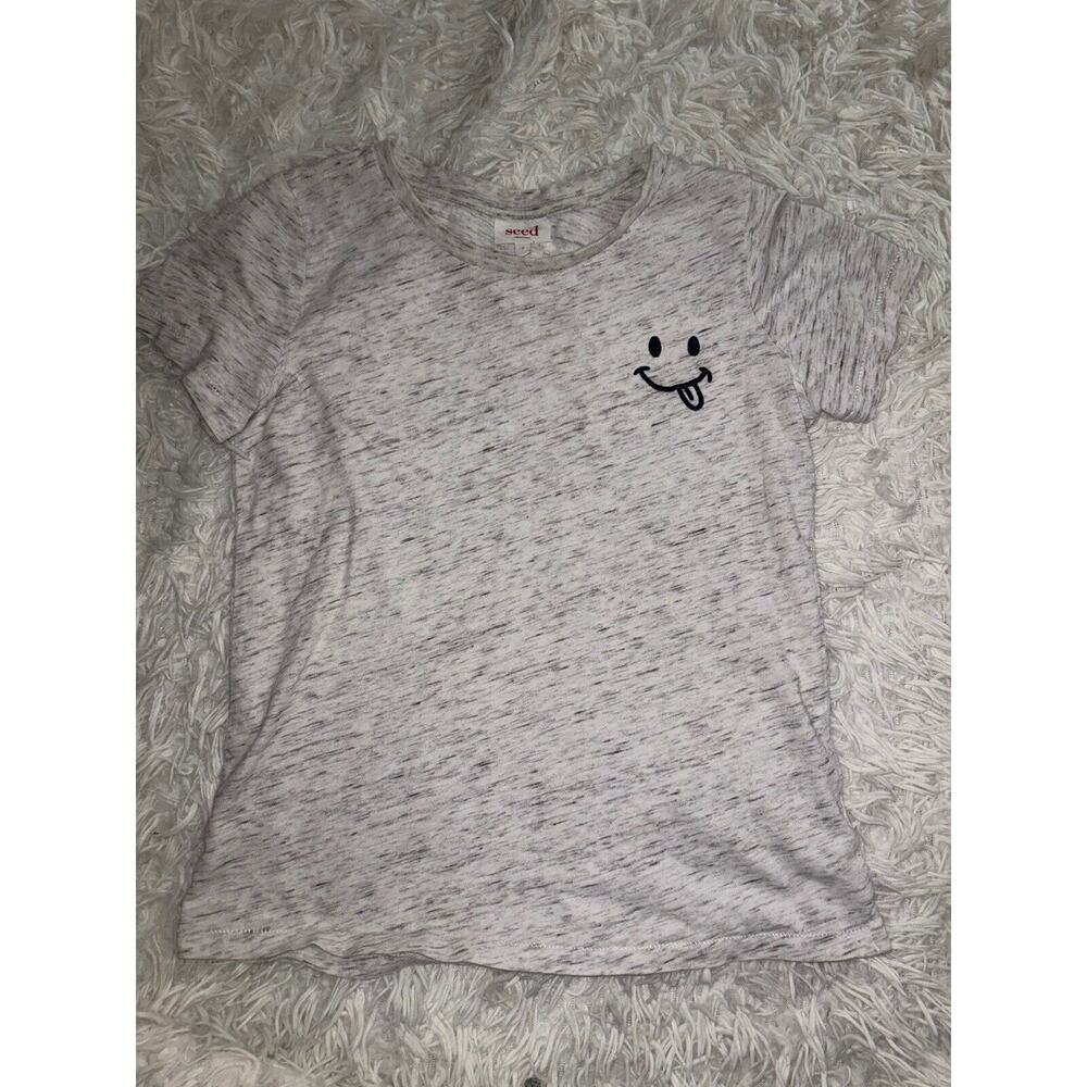 Seed Heritage kids sz. 7 light gray smile design tee. Cute, grt. quality
